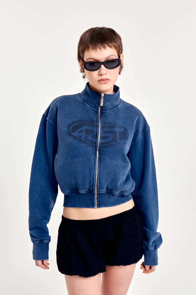 Campera de estilo rústico y pesado con cierre metálico y detalles de ajuste de 47 Street en Buzos y Sweaters para argentina