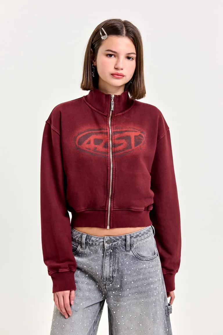 Campera de estilo rústico y pesado con cierre metálico y detalles de ajuste de 47 Street en Buzos y Sweaters para argentina