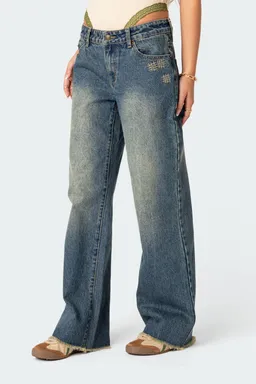 Jeans tiro bajo doll house de Edikted en Pantalones para argentina