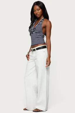 Top halter rayado cuello cowl de Edikted en Tops para argentina