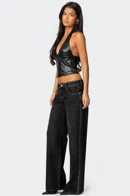 Jeans tiro bajo tachas quincy de Edikted en Pantalones para argentina