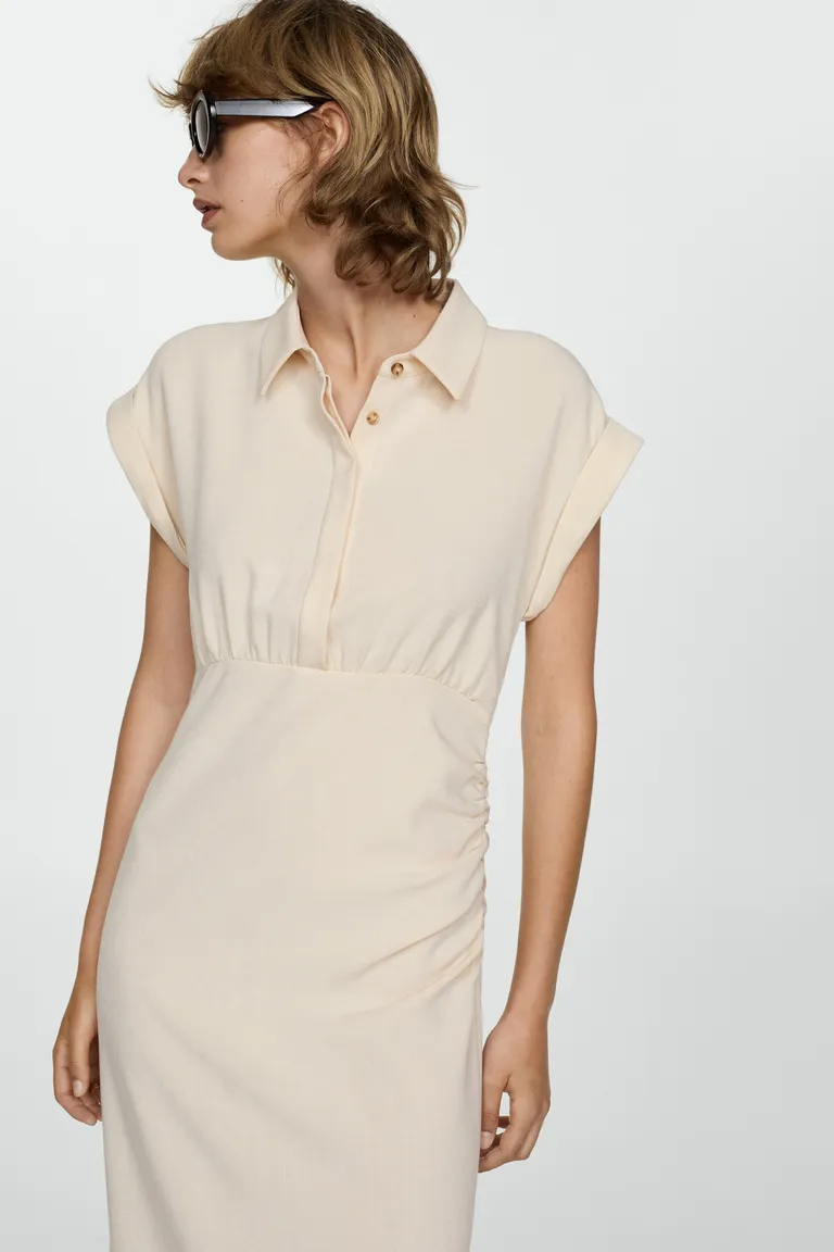 Vestido camisero drapeado de Mango en Vestidos para argentina