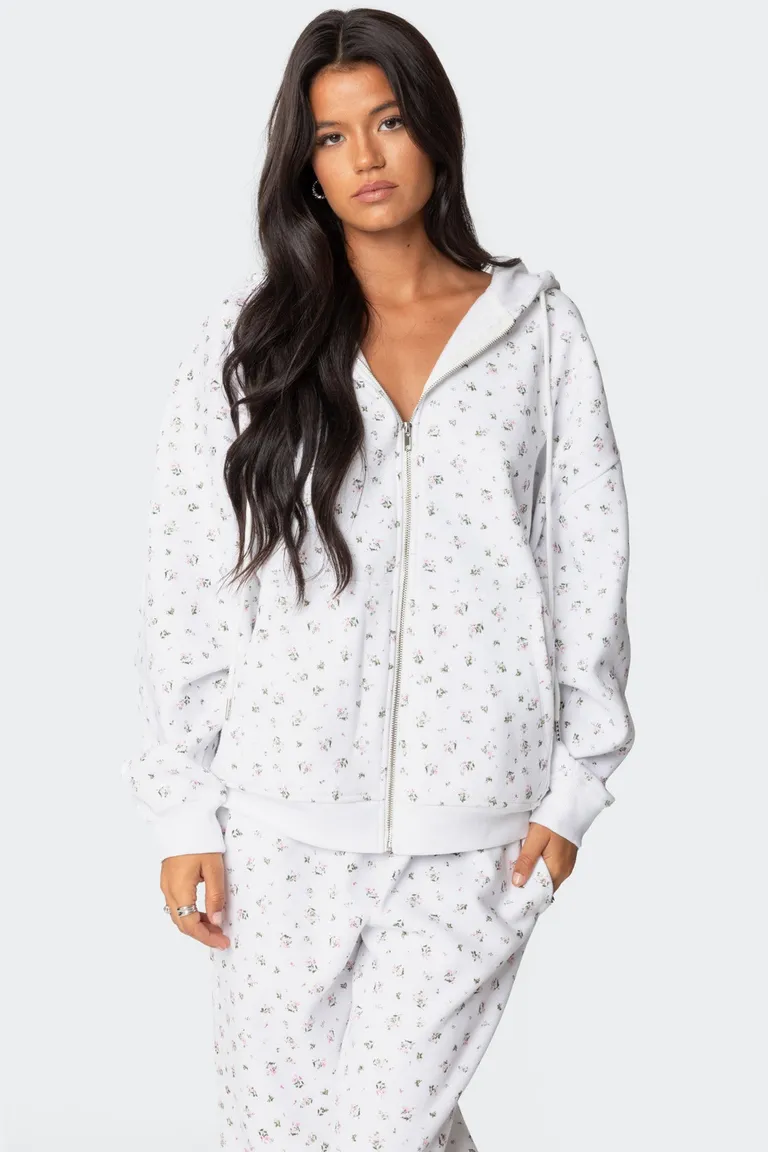 Buzo estampado con cierre bouquet de Edikted en Buzos y Sweaters para argentina