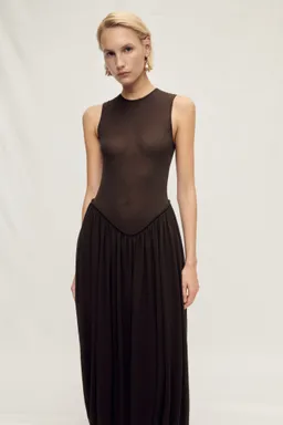 Vestido semitransparente abullonado de Mango en Vestidos para argentina