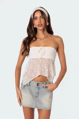 Top strapless transparente bordado de Edikted en Tops para argentina