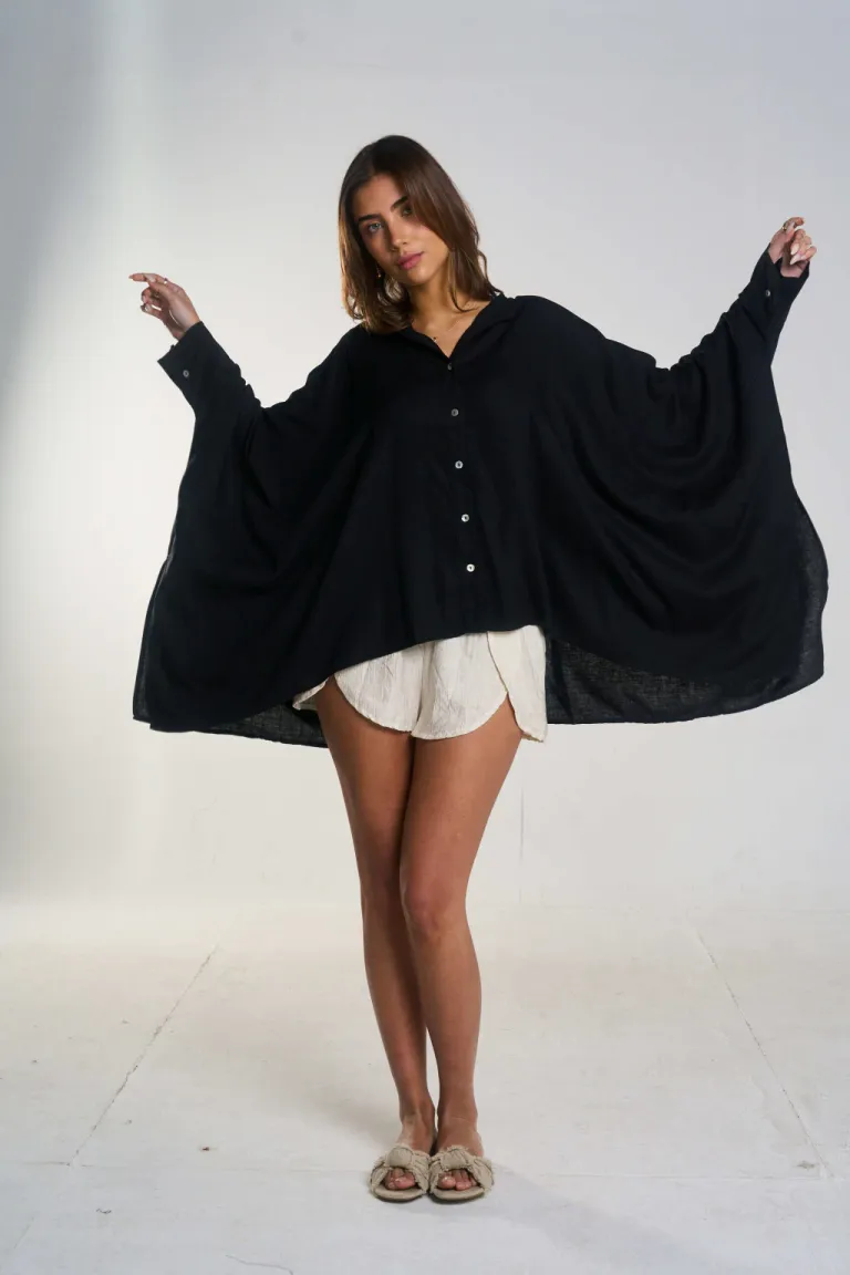 Camisa holgada de lino en diseño moderno y de tendencia de Belle en Camisas para argentina