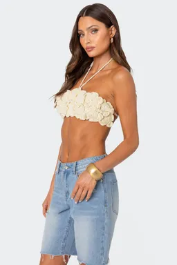 Top corto crochet floral de Edikted en Tops para argentina