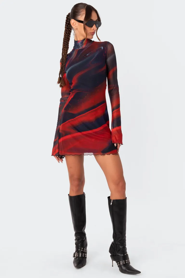 Mini vestido malla aberturas de Edikted en Vestidos para argentina