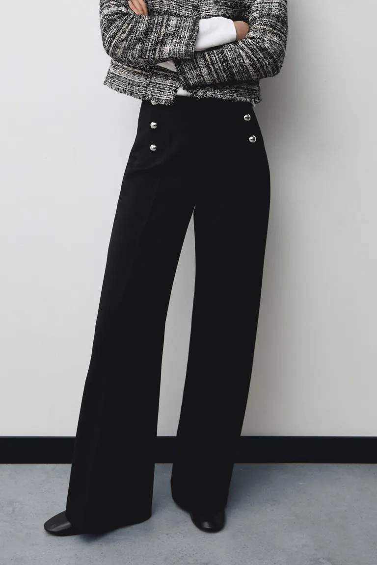 Pantalón wideleg con detalles de Mango en Pantalones para argentina