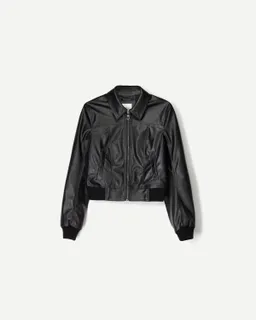 Cazadora efecto cuero rib de Bershka en Chaquetas para argentina
