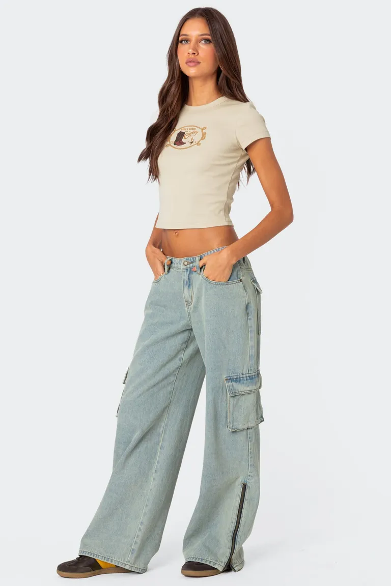 Jean cargo tiro bajo andi de Edikted en Pantalones para argentina