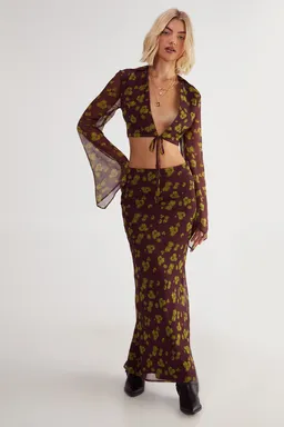 Falda maxi chiffon estampada de Nastygal en Faldas para argentina