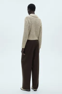 Remera calada cuello polo de Mango en Buzos y Sweaters para argentina