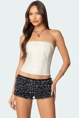 Corset cuero sintético cordones betty de Edikted en Tops para argentina