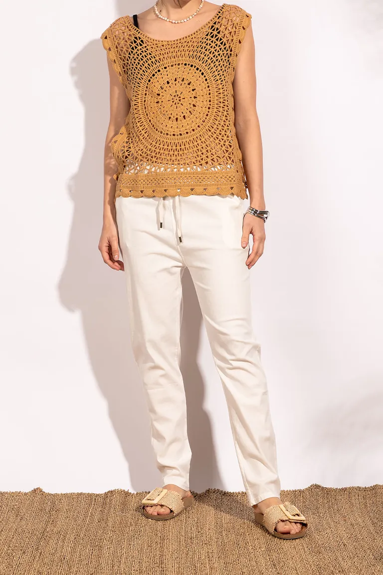 Pantalón de algodón de corte holgado con bolsillos para un look casual y cómodo de Indiastyle en Pantalones para argentina