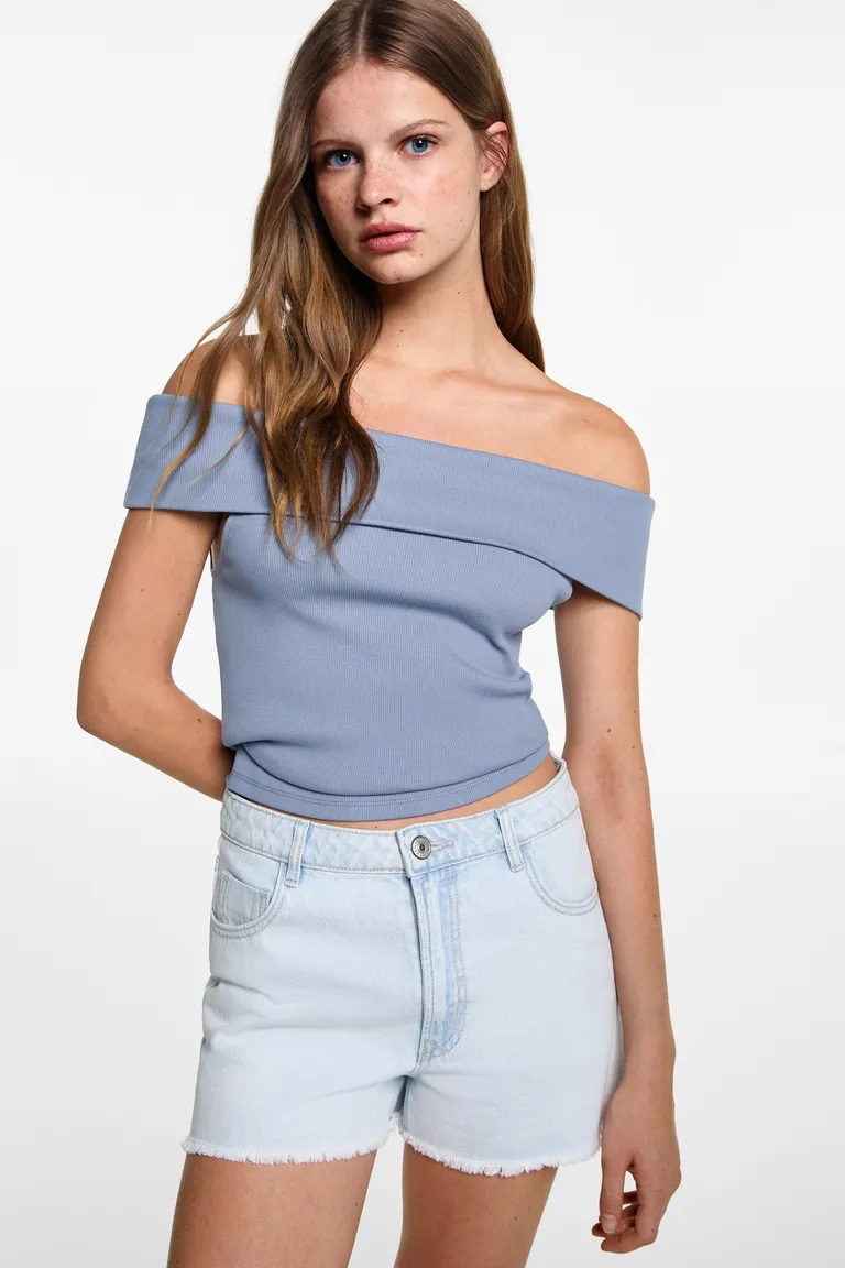 Top canalé hombros descubiertos de Mango Teen en Tops para argentina