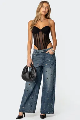 Body jenia transparente con copas de Edikted en Bodies para argentina