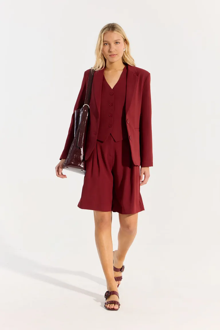 Blazer clásico de corte modular en tono rojo intenso de Portsaid en Blazers para argentina