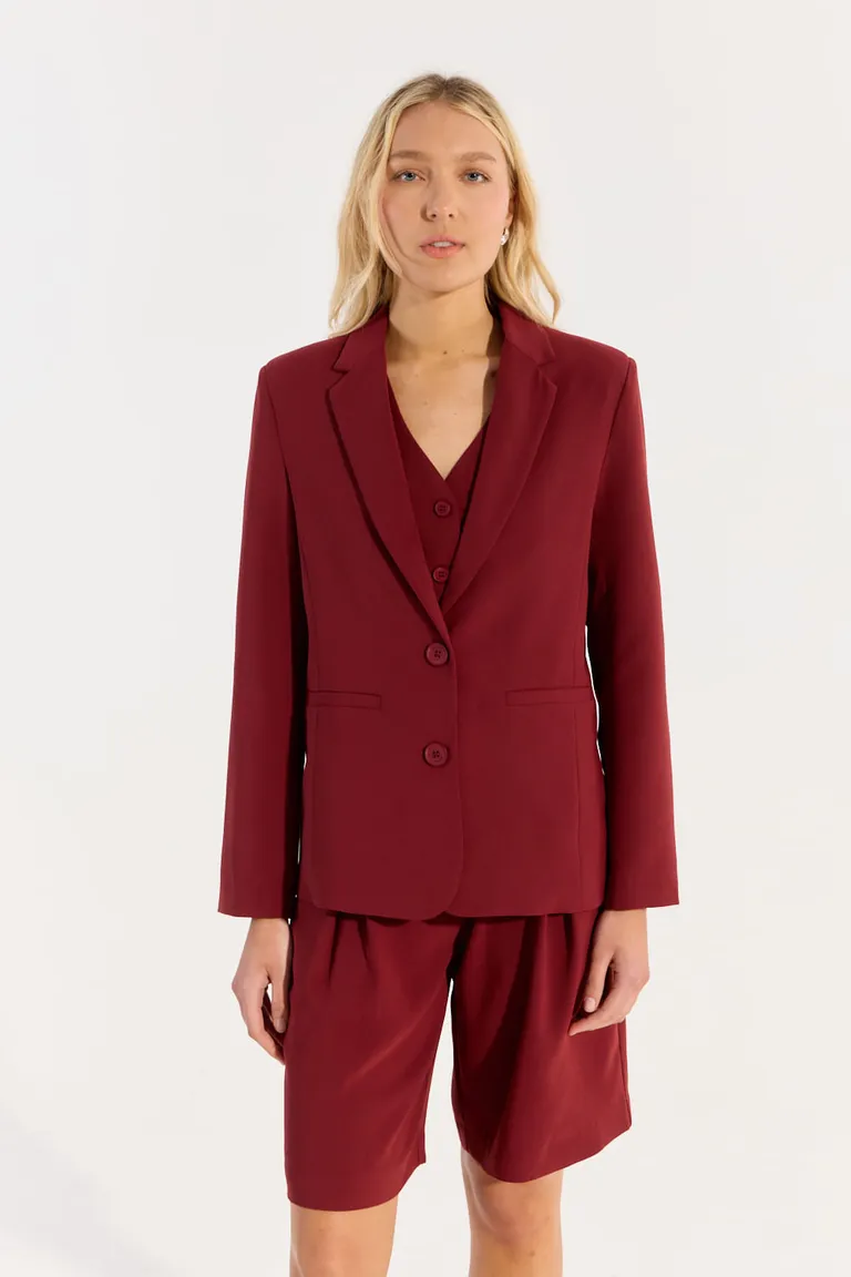 Blazer clásico de corte modular en tono rojo intenso de Portsaid en Blazers para argentina