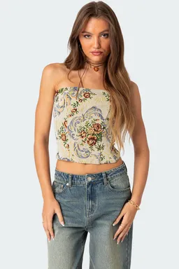 Corset floral con cordones de Edikted en Tops para argentina