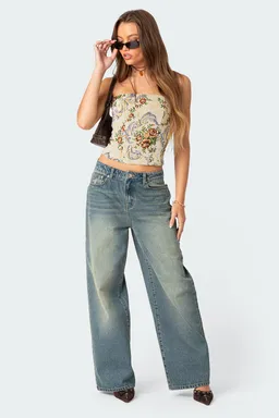 Corset floral con cordones de Edikted en Tops para argentina