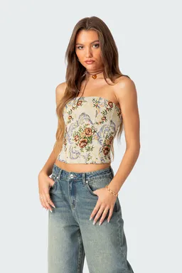 Corset floral con cordones de Edikted en Tops para argentina