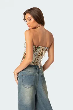 Corset floral con cordones de Edikted en Tops para argentina