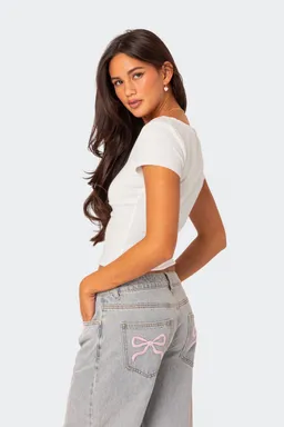 Top fruncido con cuello ava de Edikted en Tops para argentina