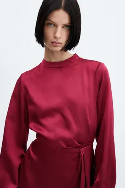 Vestido satinado manga abullonada de Mango en Vestidos para argentina