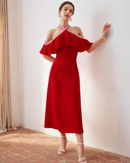 Vestido hombro descubierto onda de Motf en Vestidos para argentina