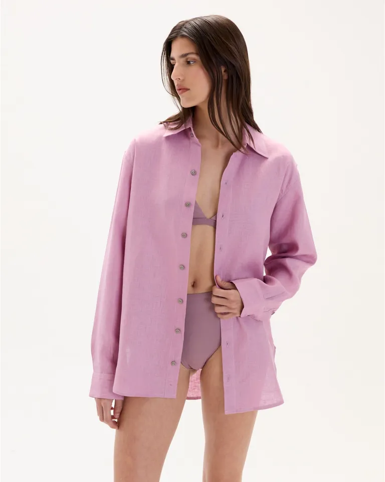 Camisa de lino de corte clásico y unisex, perfecta para cualquier ocasión de Blue Sheep en Camisas para argentina