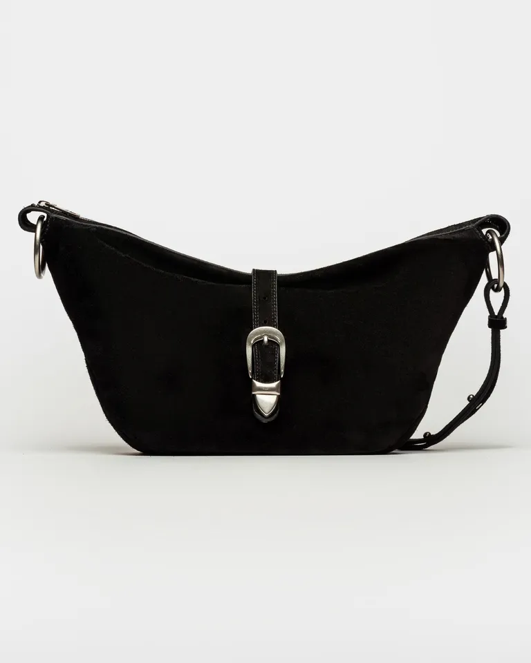 Bolso de ante y cuero en diseño minimalista y correa ajustable de Prüne en Bolsos y Carteras para argentina