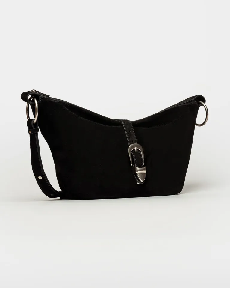 Bolso de ante y cuero en diseño minimalista y correa ajustable de Prüne en Bolsos y Carteras para argentina