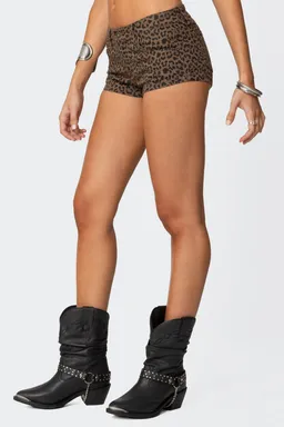 Micro shorts twill estampado leopardo de Edikted en Shorts para argentina