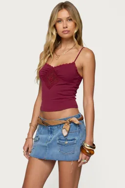 Musculosa mor con encaje de Edikted en Tops para argentina