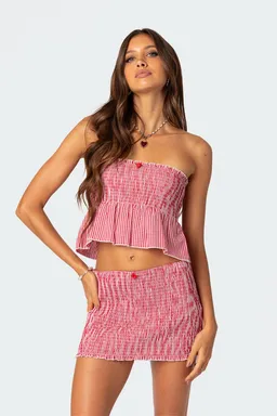 Top gingham fruncido de Edikted en Tops para argentina
