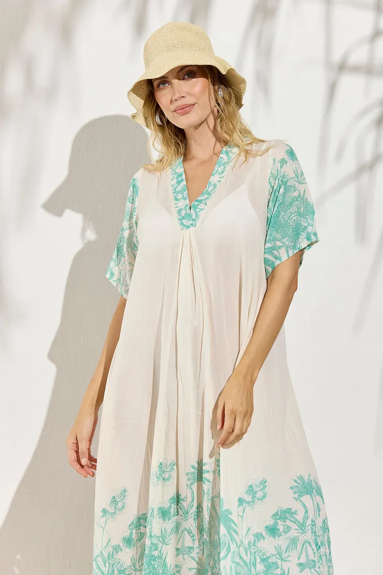 Túnica larga de manga corta con estampado floral y corte holgado de Indiastyle en Túnicas para argentina