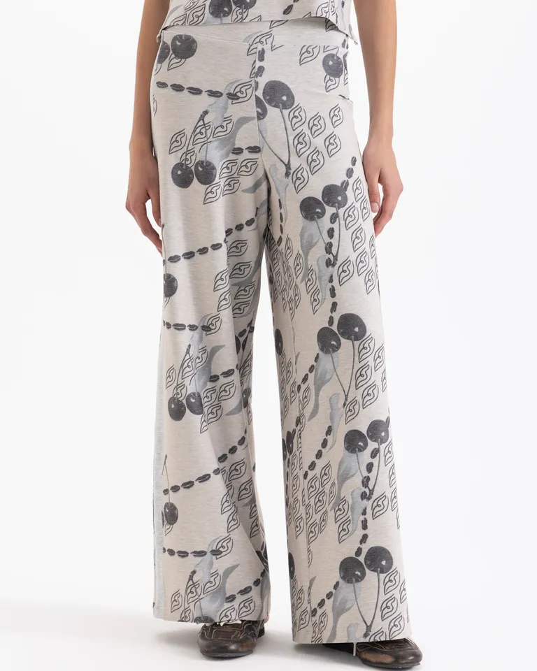 Pantalon de corte amplio con estampa integral y cintura elastizada de Jazmin Chebar en Pantalones para argentina