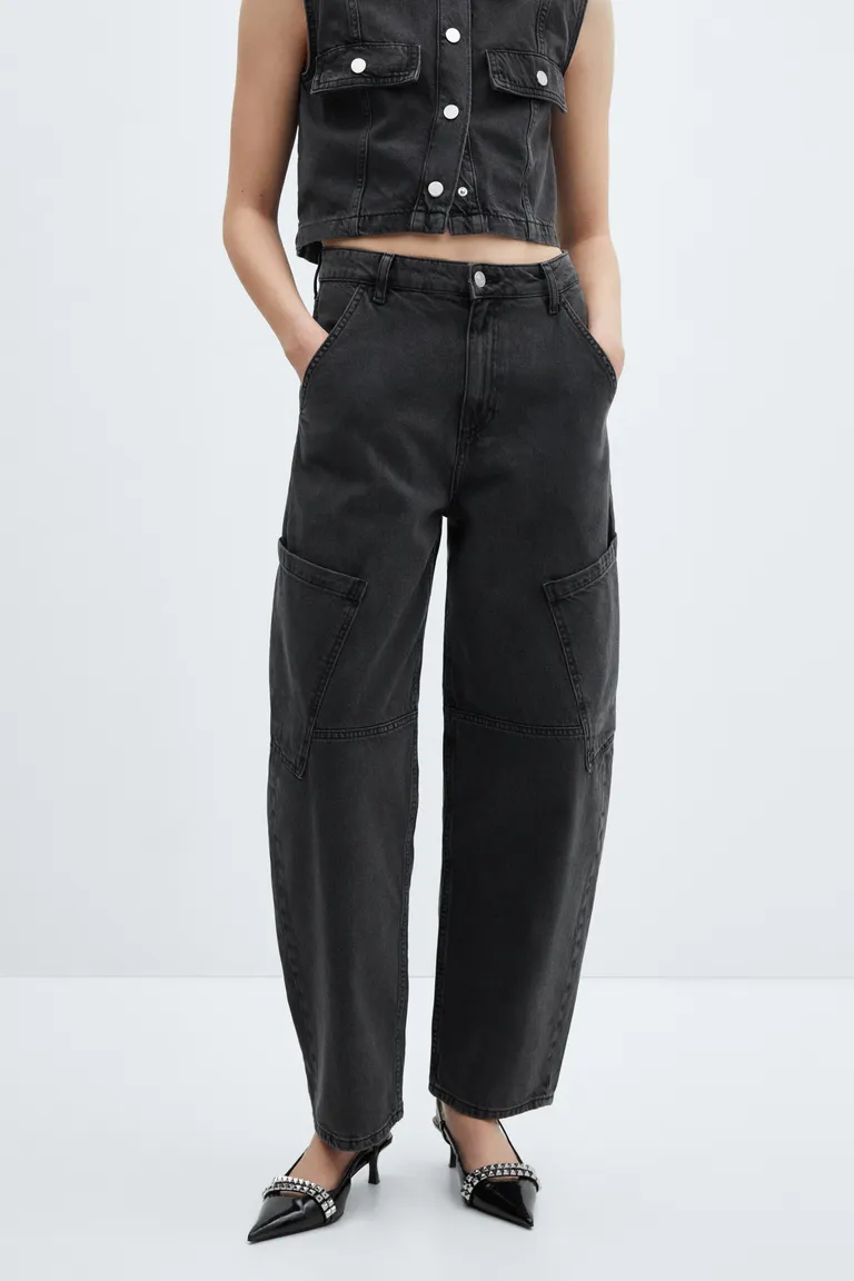 Jeans slouchy cargo tiro medio de Mango en Pantalones para argentina