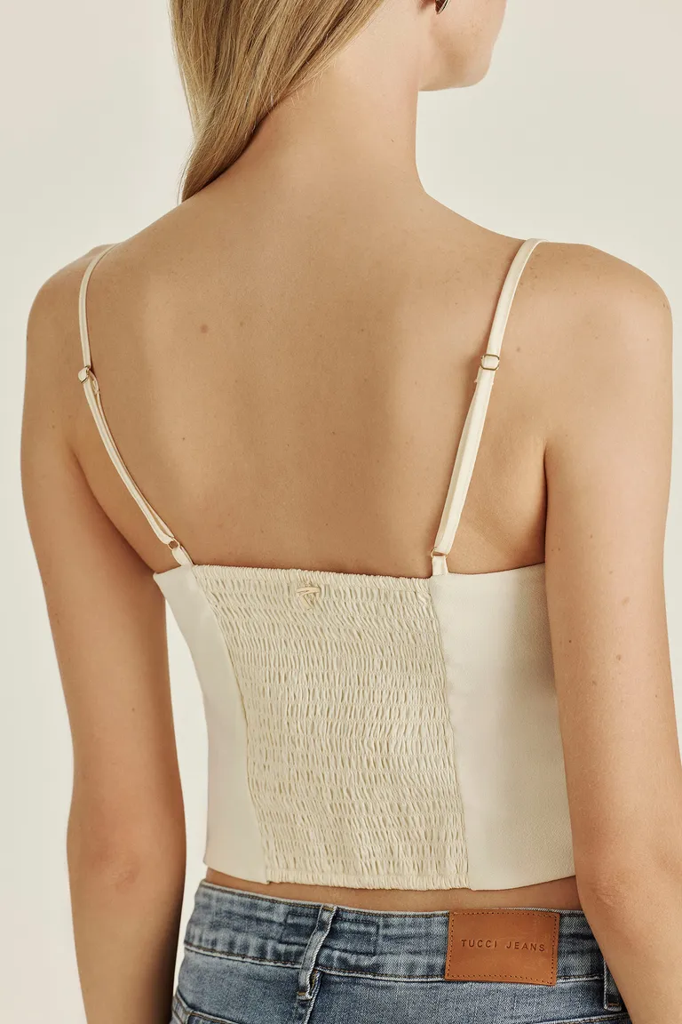 Top de crepé con diseño smock en la espalda - Indumentaria Mujer de Tucci en Tops para argentina