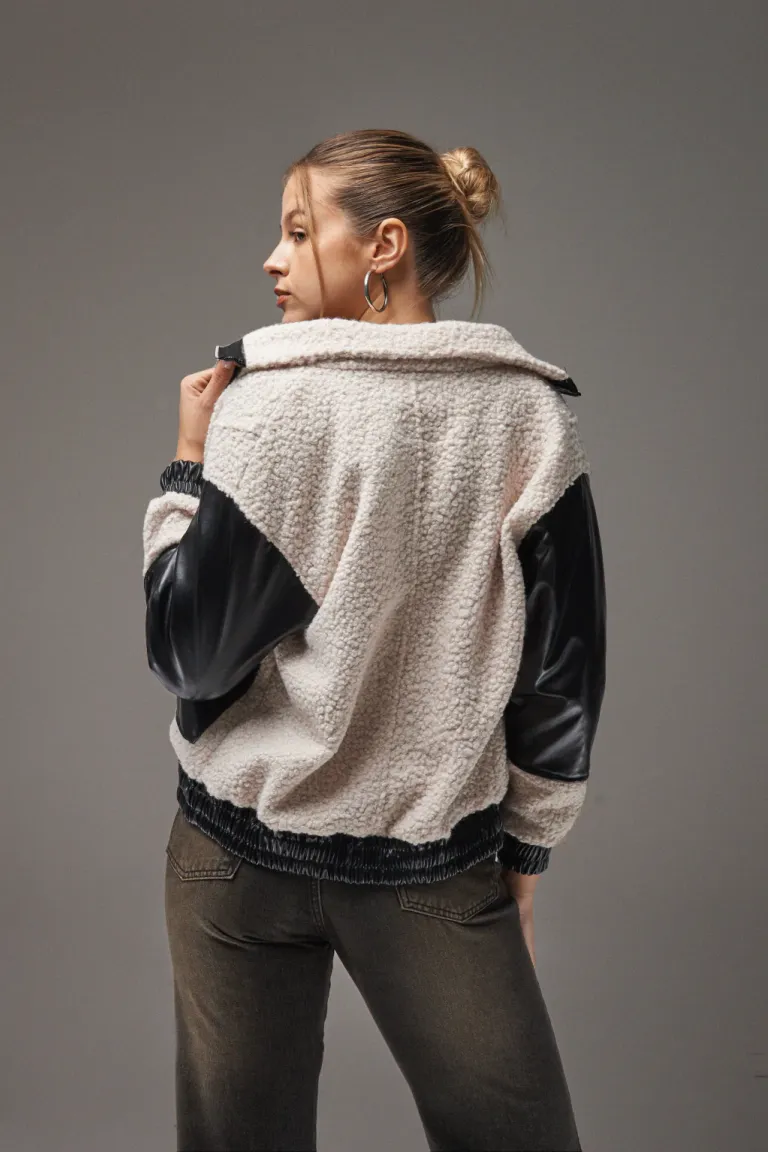 Chaqueta de mujer bicolor con detalles en gris y negro de Apricot en Chaquetas para argentina