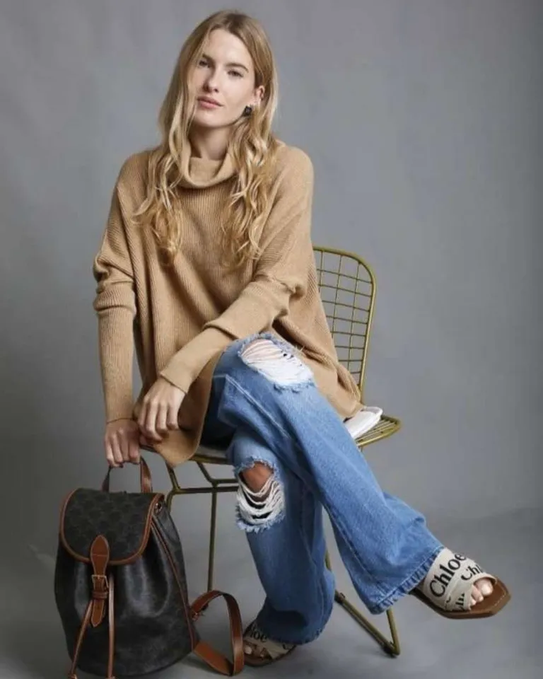 Poncho gris de punto suave y cálido para mujer de Hesed en Capas y Ponchos para argentina