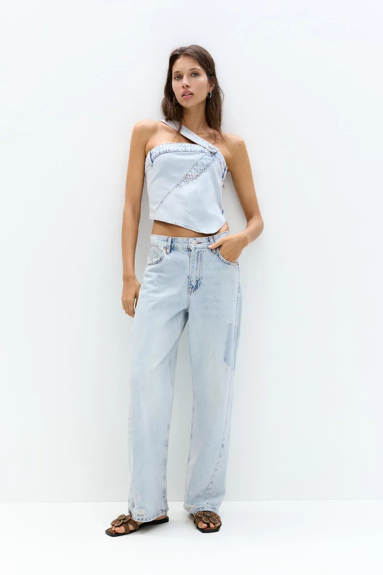 Jeans baggy balloon patchwork de Pull&Bear en Pantalones para argentina
