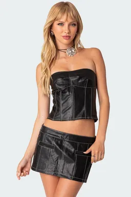 Corset cuero sintético moss de Edikted en Tops para argentina