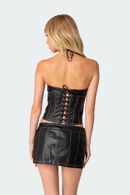 Corset cuero sintético moss de Edikted en Tops para argentina