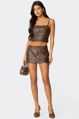 Skort efecto cuero lavado de Edikted en Shorts para argentina