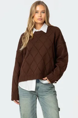 Sweater tejido texturizado cass oversized de Edikted en Buzos y Sweaters para argentina