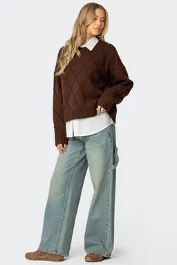 Sweater tejido texturizado cass oversized de Edikted en Buzos y Sweaters para argentina