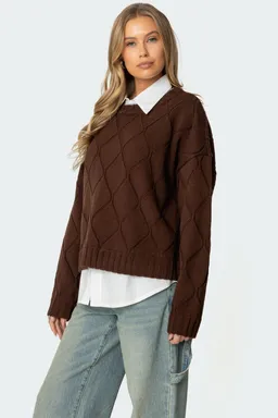 Sweater tejido texturizado cass oversized de Edikted en Buzos y Sweaters para argentina