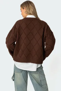 Sweater tejido texturizado cass oversized de Edikted en Buzos y Sweaters para argentina